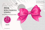 25 PNG Watercolor clipart pink bows, an Object Graphic by KarinkaBU (Thumbnail 8 of 8)