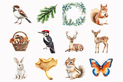 Watercolor Woodland Babies Clipart, an Illustration by Design Market (Thumbnail 5 of 5)