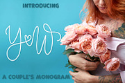 Couple's Monogram - Monoline Wedding, a Font by CraftyLittleNodes (Thumbnail 1 of 8)