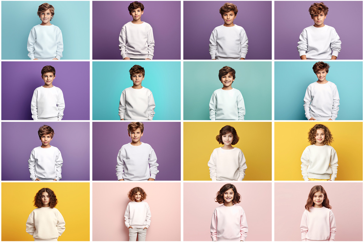 Kids Sweatshirt Mockup Bundle, a Hoody Mockup by Forhadx5 (Photo 5 of 9)