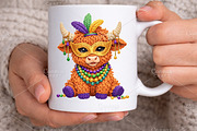 Crochet Mardi Gras Highland Cow PNG, an Illustration by Canvas Craft (Thumbnail 4 of 6)
