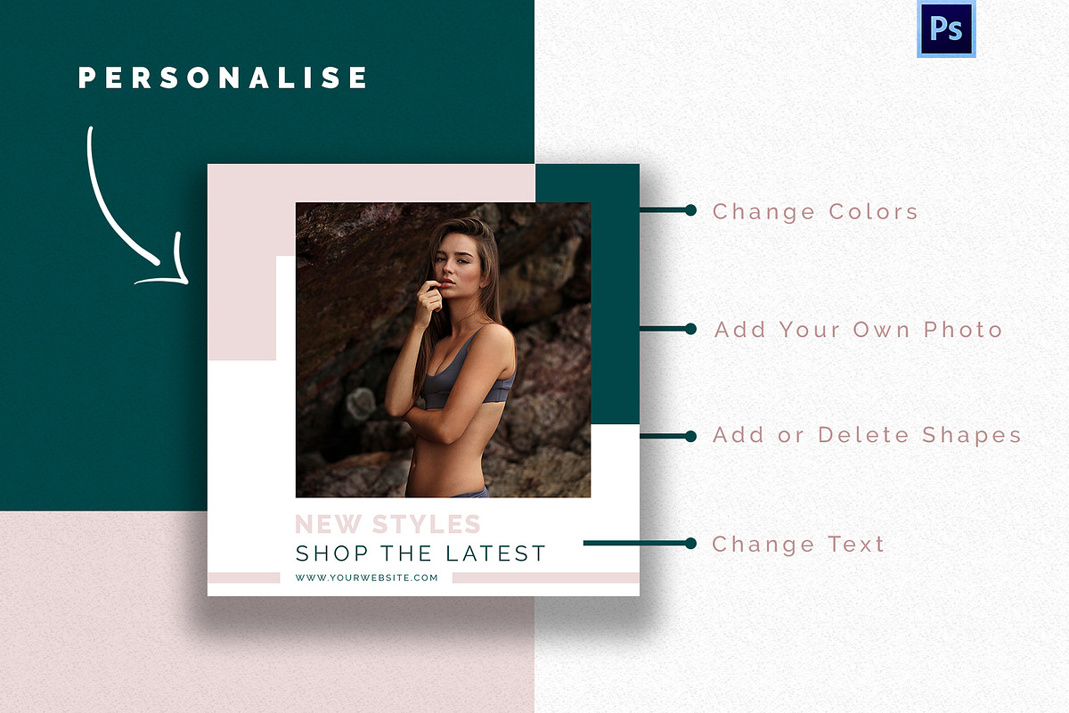 Stylish Instagram Template Bundle, a Social Media Template by Pretty Bloom Designs (Photo 6 of 7)