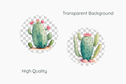 Cute Cactus Watercolor Clipart, a Decorative Illustration by jvxvxnism (Thumbnail 4 of 6)