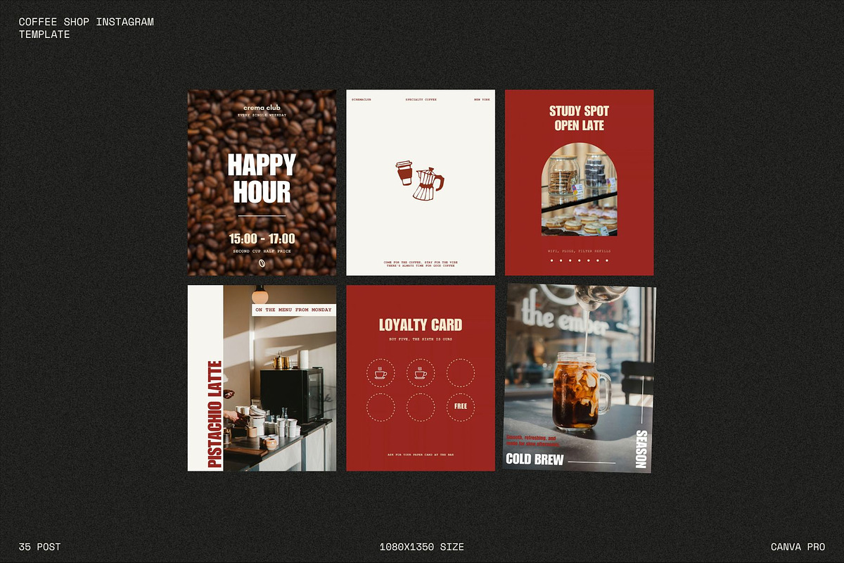 Canva Coffee Shop Instagram Template, a Social Media Template by Mia Branding Studio (Photo 3 of 4)