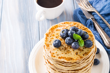 Delicious pancakes with fresh blueberries stock photo containing pancakes and, a Food & Drink Photo by Iryna Melnyk Photography