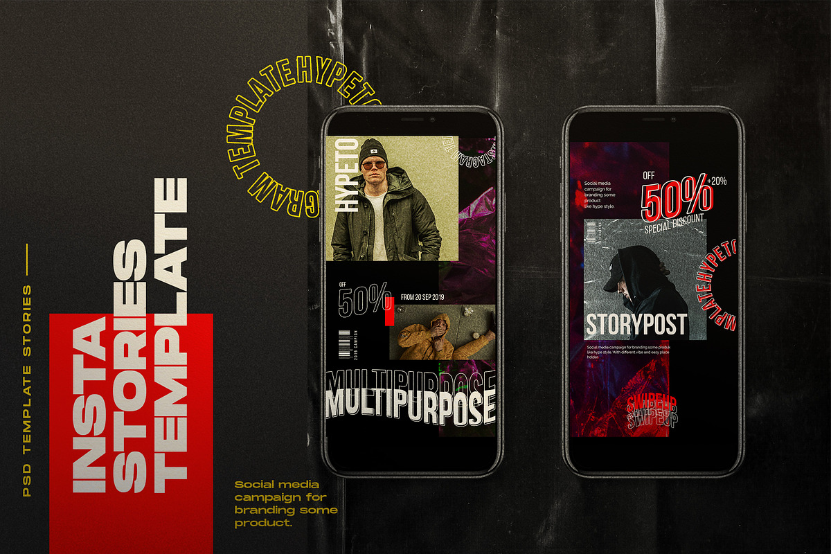 HYPE=TONE - Instagram Post & Stories, a Social Media Template by Dirtytemp Studio (Photo 2 of 5)