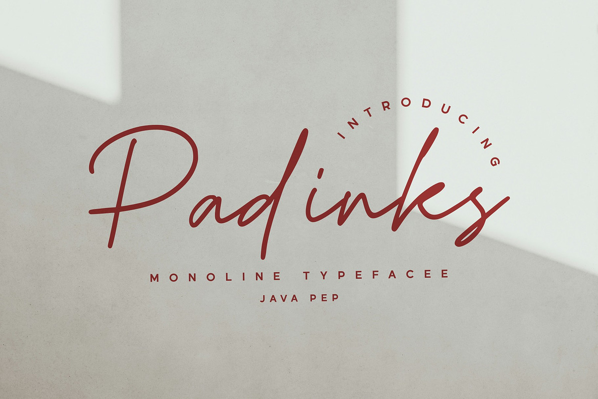 Padinks / Monoline Typeface, a Handwritten Font by Java pep (Photo 1 of 16)