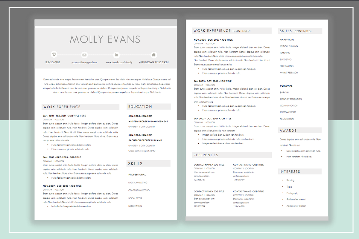 Resume Template & Cover Letter, a Resume Template by ResumeStudio (Photo 3 of 4)