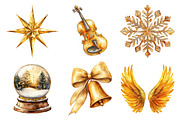 Gold Sparkle Christmas Clipart, an Illustration by Daily.Designs (Thumbnail 3 of 5)