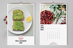 Food Wall Calendar Template 2021