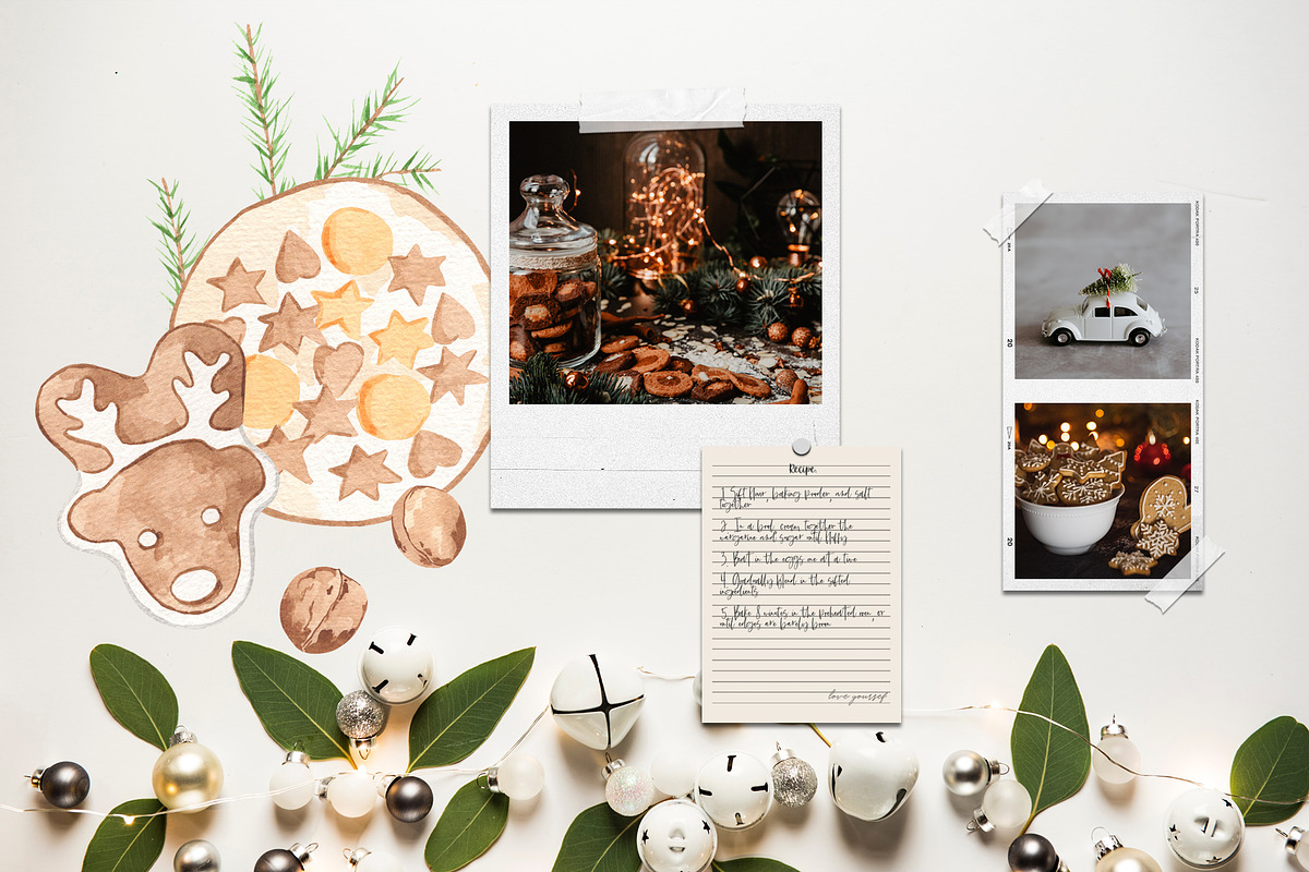 Christmas Baking Watercolor Clipart, a Food Illustration by natalisart (Photo 5 of 15)