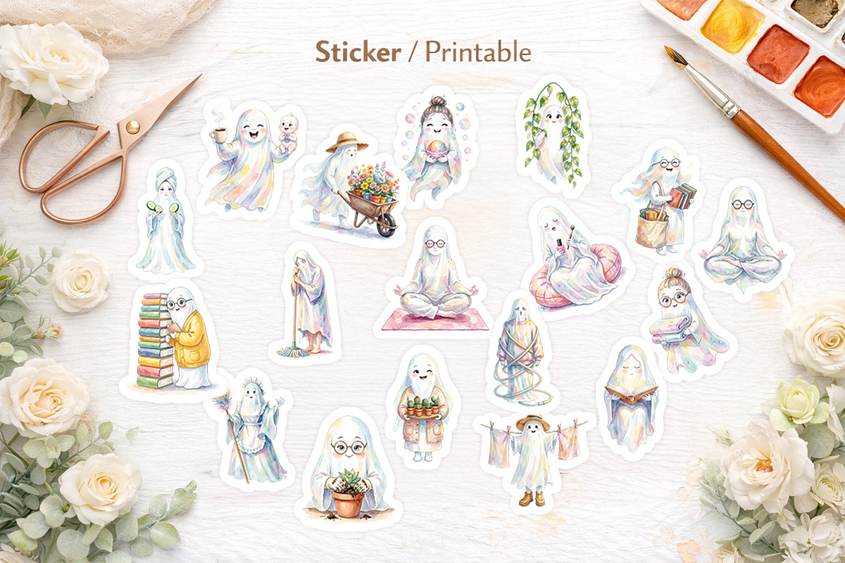Ghost Mom Sublimation Clipart, an Illustration by Artnoy (Photo 7 of 8)