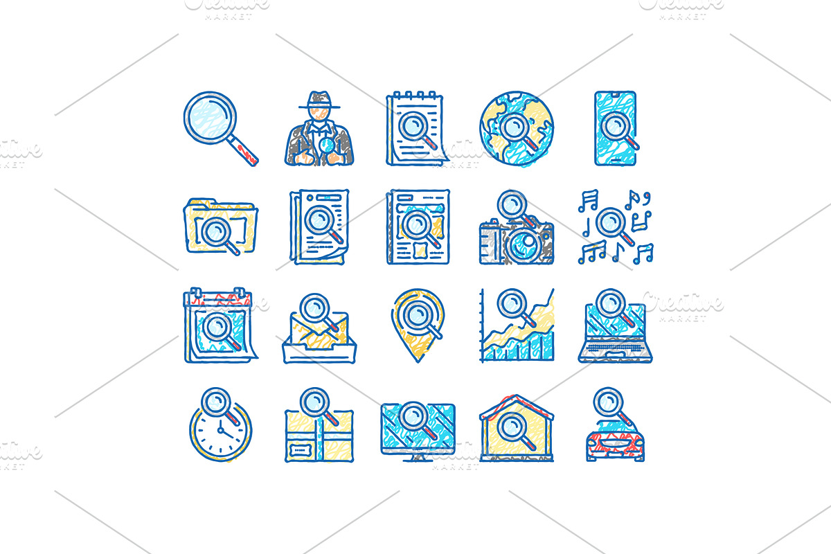 search web website internet icons, an Object Illustration by pikepicture