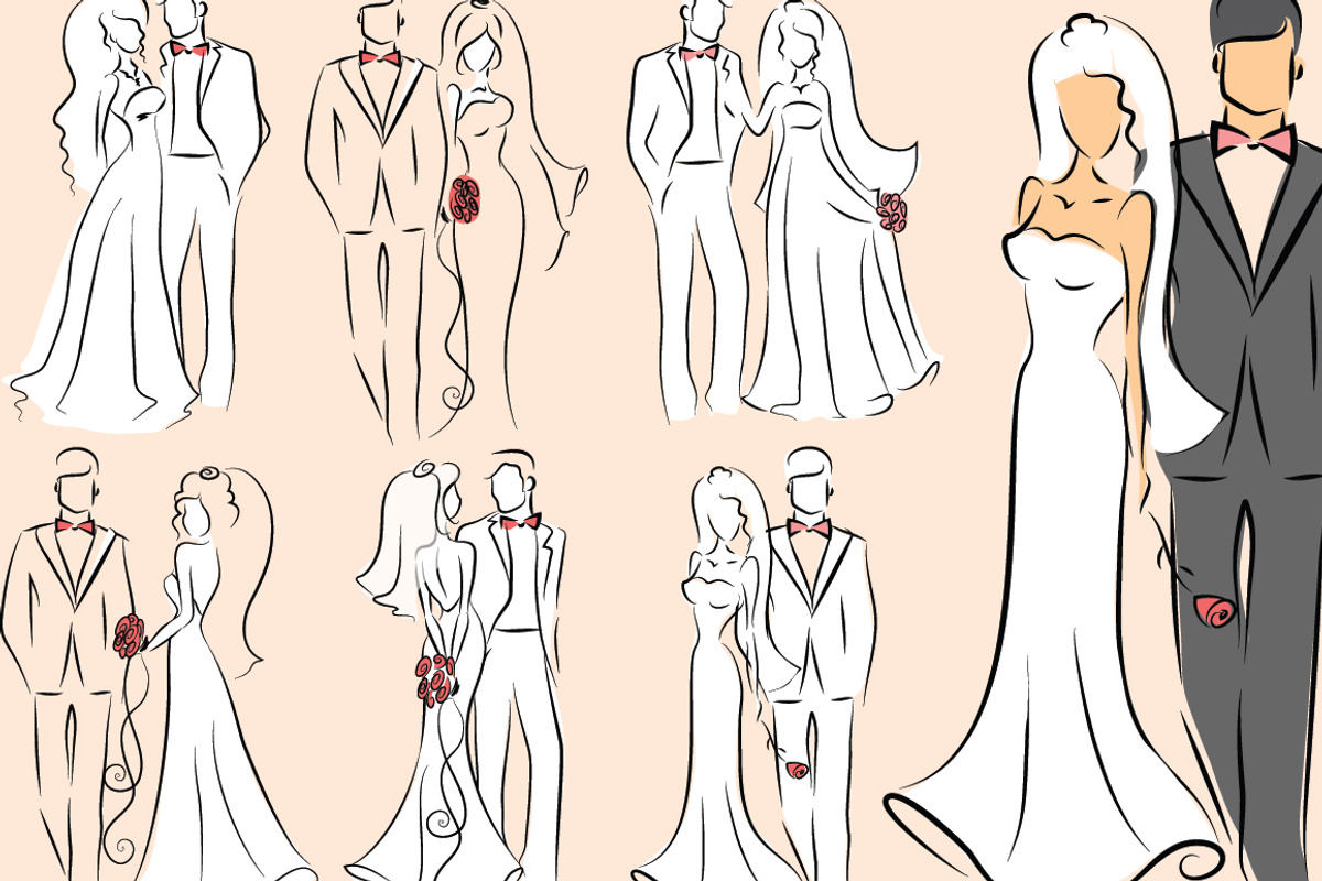 Wedding couples, a Decorative Illustration by Virinaflora (Photo 4 of 4)