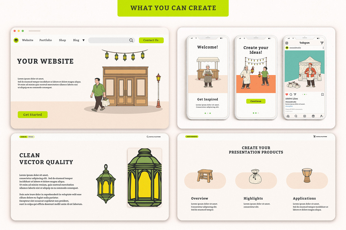 Ramadan Night Bazaar Illustration, an Illustration by MEANDSTUDIO (Photo 3 of 5)