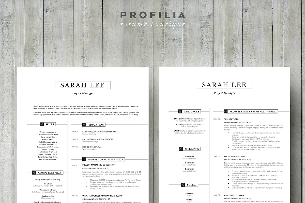 Word Resume & Cover letter Template, a Resume Template by Profilia Resume Boutique (Photo 2 of 3)