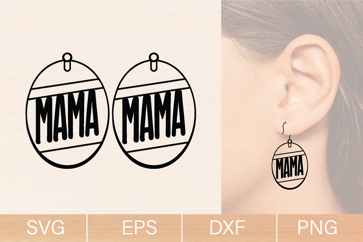 Mom Wood Earrings SVG Bundle, an Object Graphic by jannatulpakhi (Photo 6 of 6)
