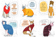 Deluxe cats with beautiful mind, an Illustration by Zooza Art (Thumbnail 2 of 5)
