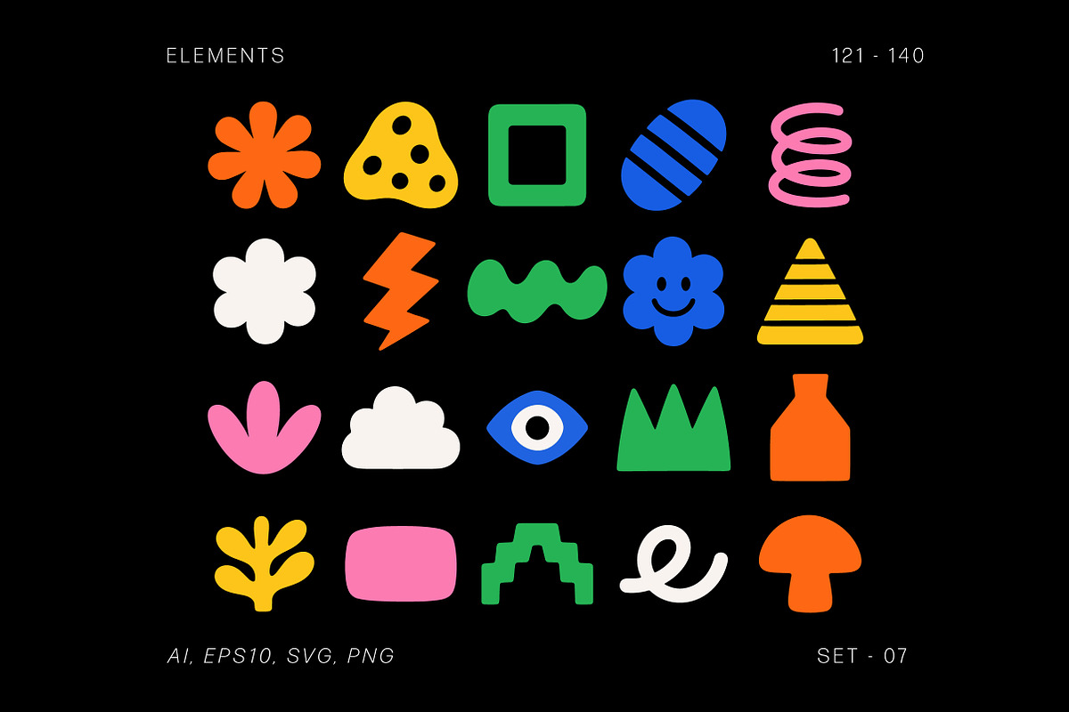 Colorful Doodle Elements, an Object Illustration by Pixels.Craft (Photo 8 of 10)