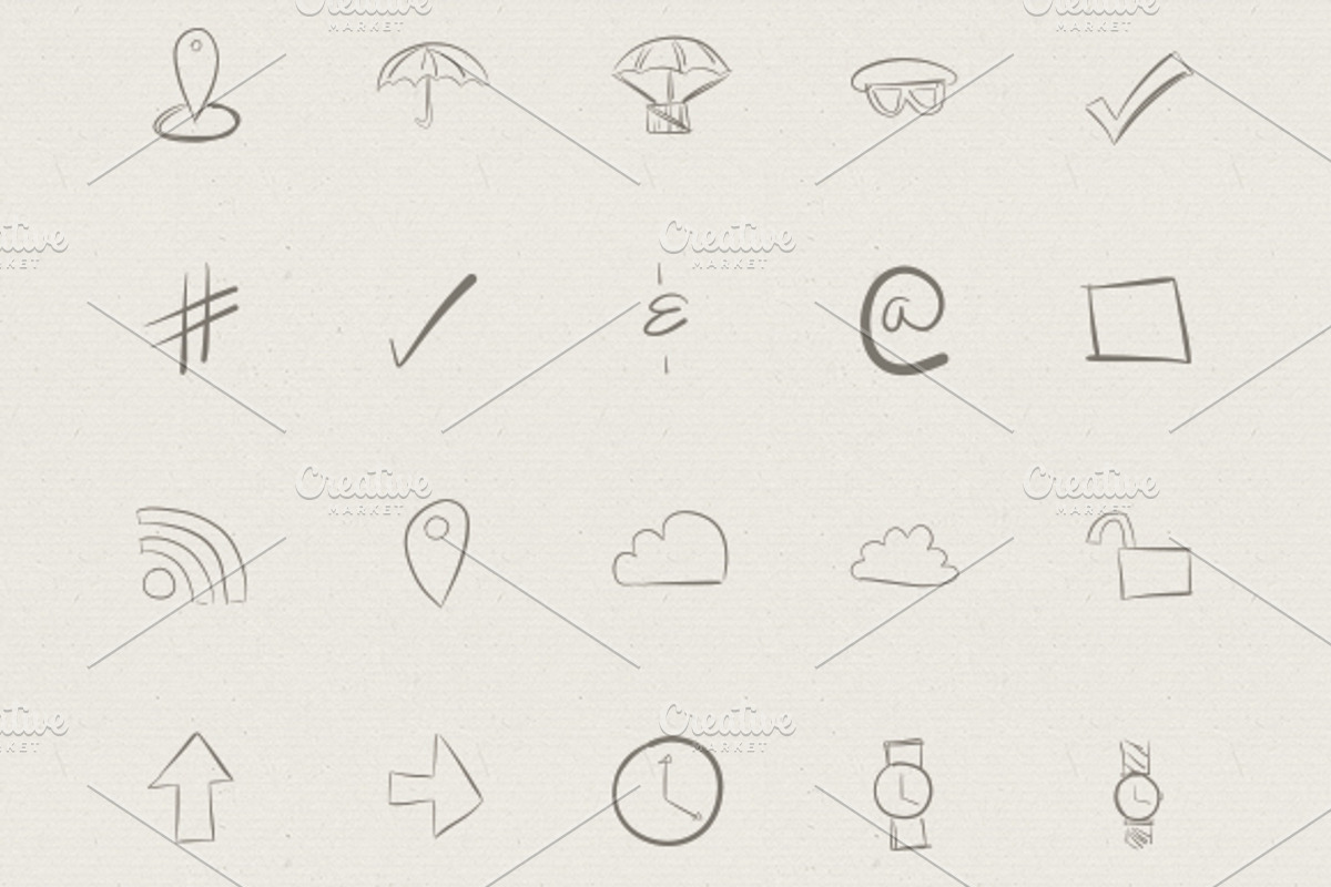 80 Hand Drawn Vector Icons, an Icon by Jamie Pickering (Photo 3 of 5)
