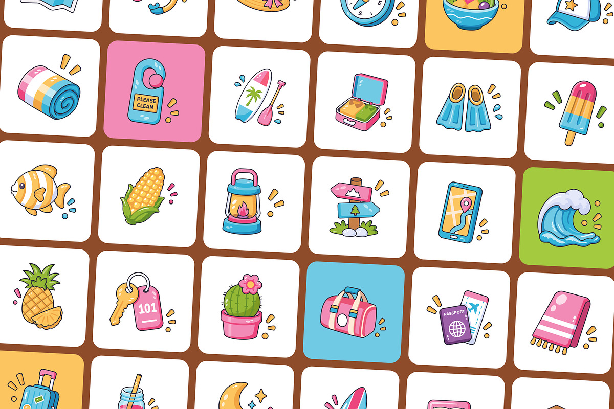 150 Summer Flat Icons Bundle, an Emoji Icon by Vectors Market (Photo 8 of 12)