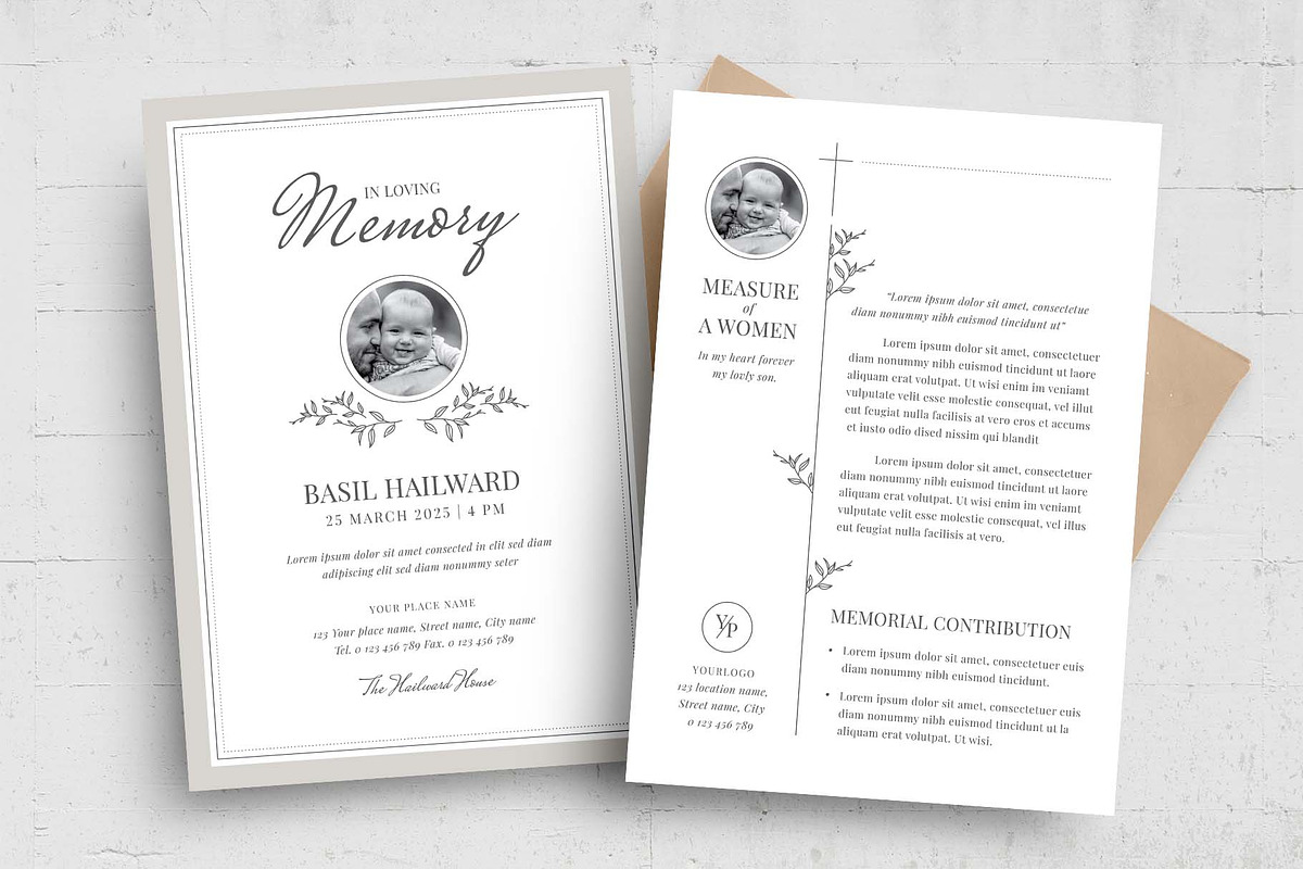 Elegant Funeral Memorial Template, a Flyer Template by BrandPacks (Photo 1 of 5)