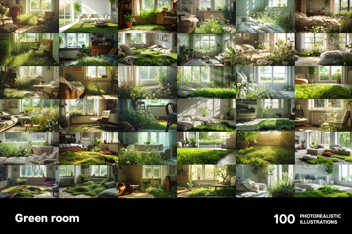 Green rooms. Collection, a Decorative Illustration by Handmadefont (Photo 12 of 14)