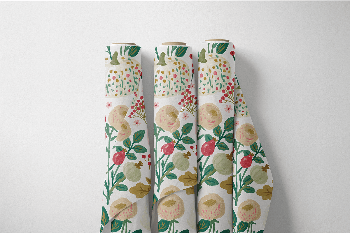 Pumpkin and Floral Seamless Pattern, a Pattern Graphic by Pati Charm Studio (Photo 6 of 6)
