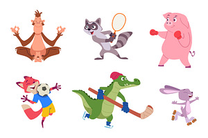 Animals sport. Cartoon characters, an Animal Illustration by Onyx