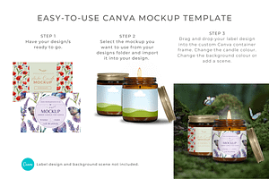 Amber Candle Jar Mockup For Canva