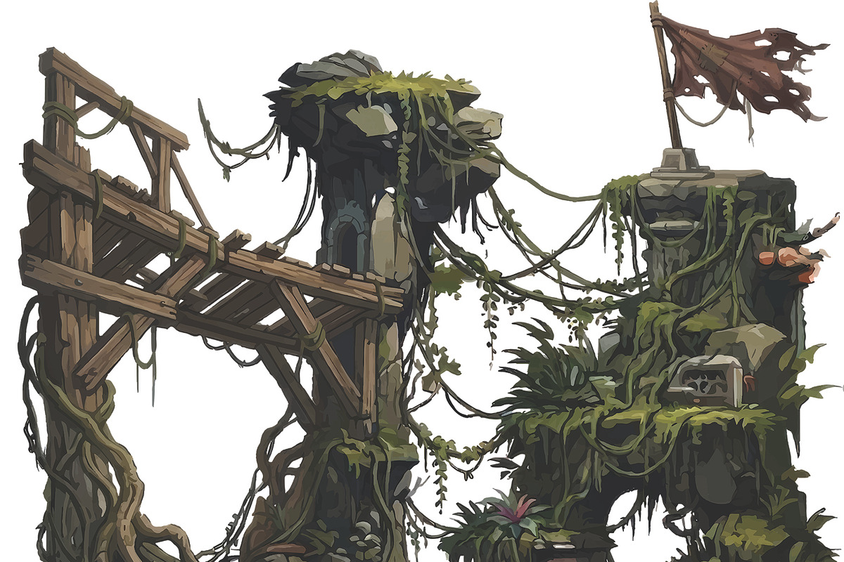 Fantasy Lost Civilization Stone 2d, a Decorative Illustration by 3D assets for your awesom (Photo 1 of 3)