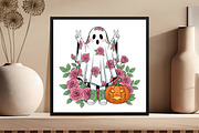 Floral Ghost PNG Cute Halloween, an Illustration by Black Bird Studio (Thumbnail 4 of 4)