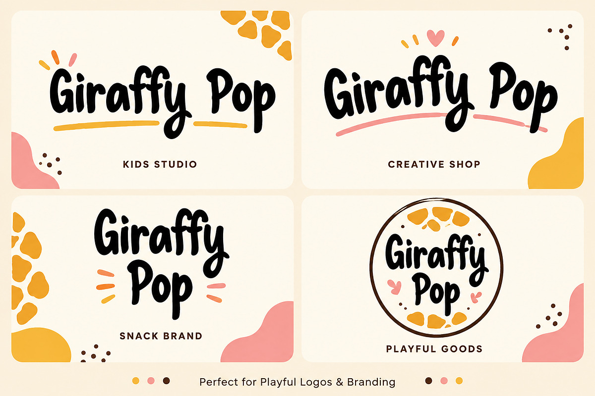 Giraffy Pop – Playful Display Font, a Script Font by Wow Magic (Photo 3 of 4)