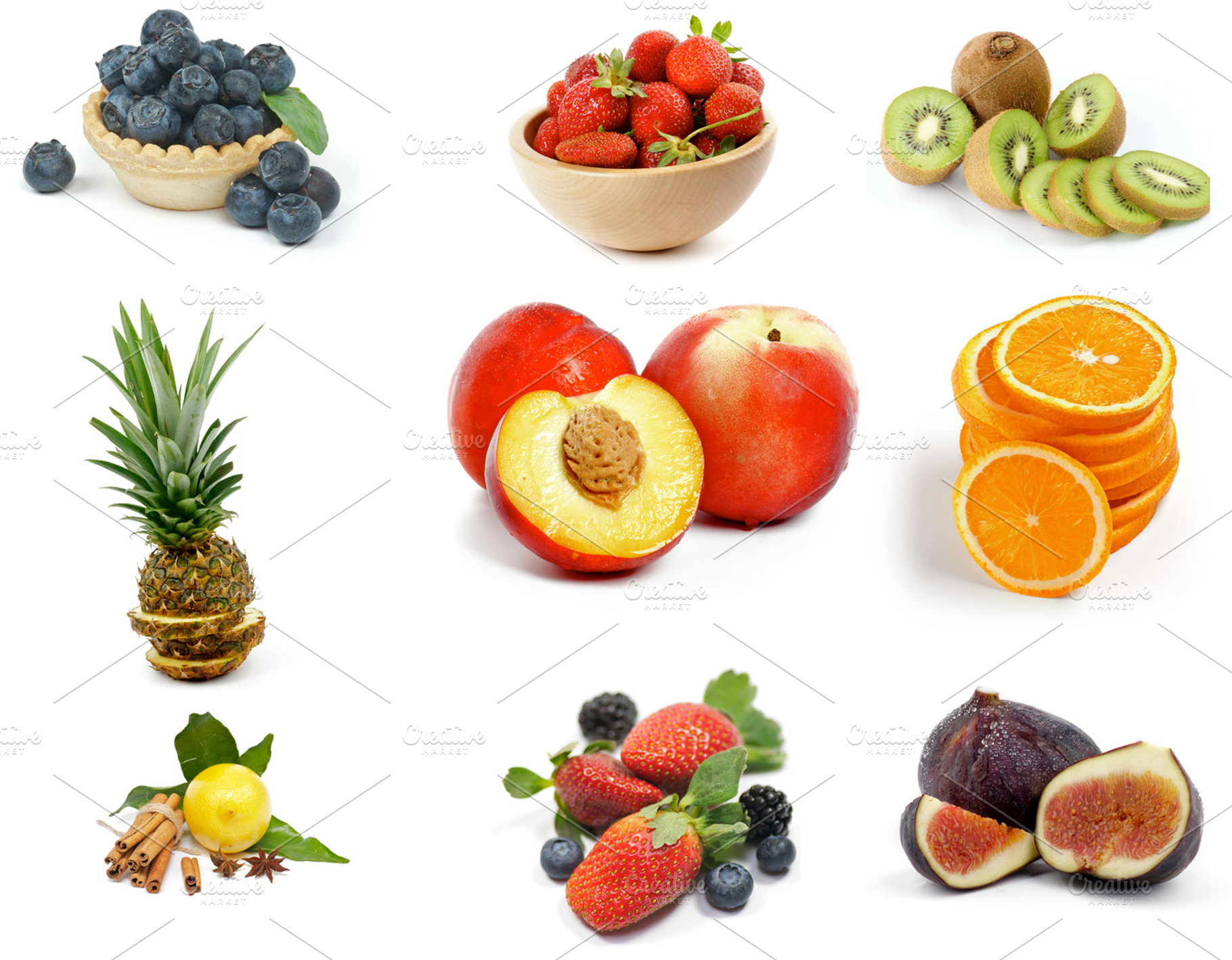 Fruits collection featuring fruit, healthy eating, and freshness, a Food & Drink Photo by zhekos