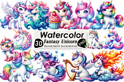 Fantasy Unicorn Clipart, an Illustration by Black Bird Studio (Thumbnail 1 of 6)