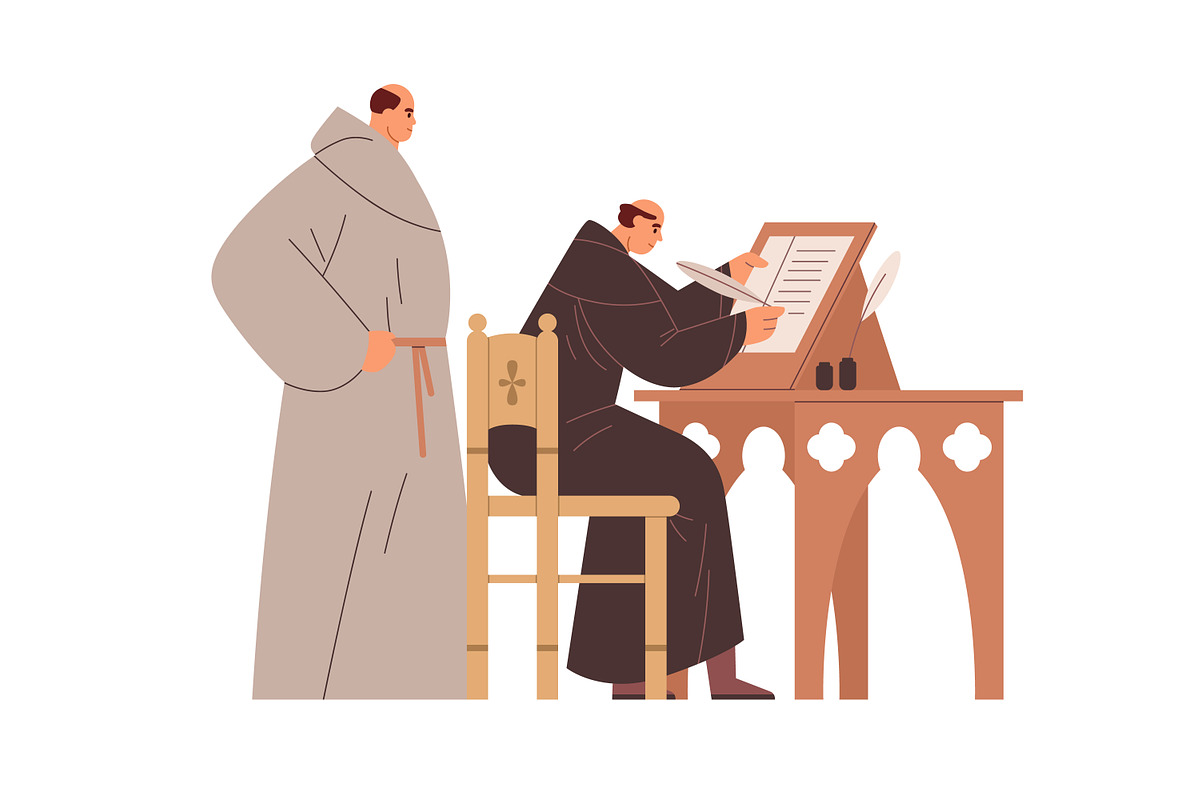 Daily life of medieval people set, a Person Illustration by Good Studio (Photo 11 of 11)