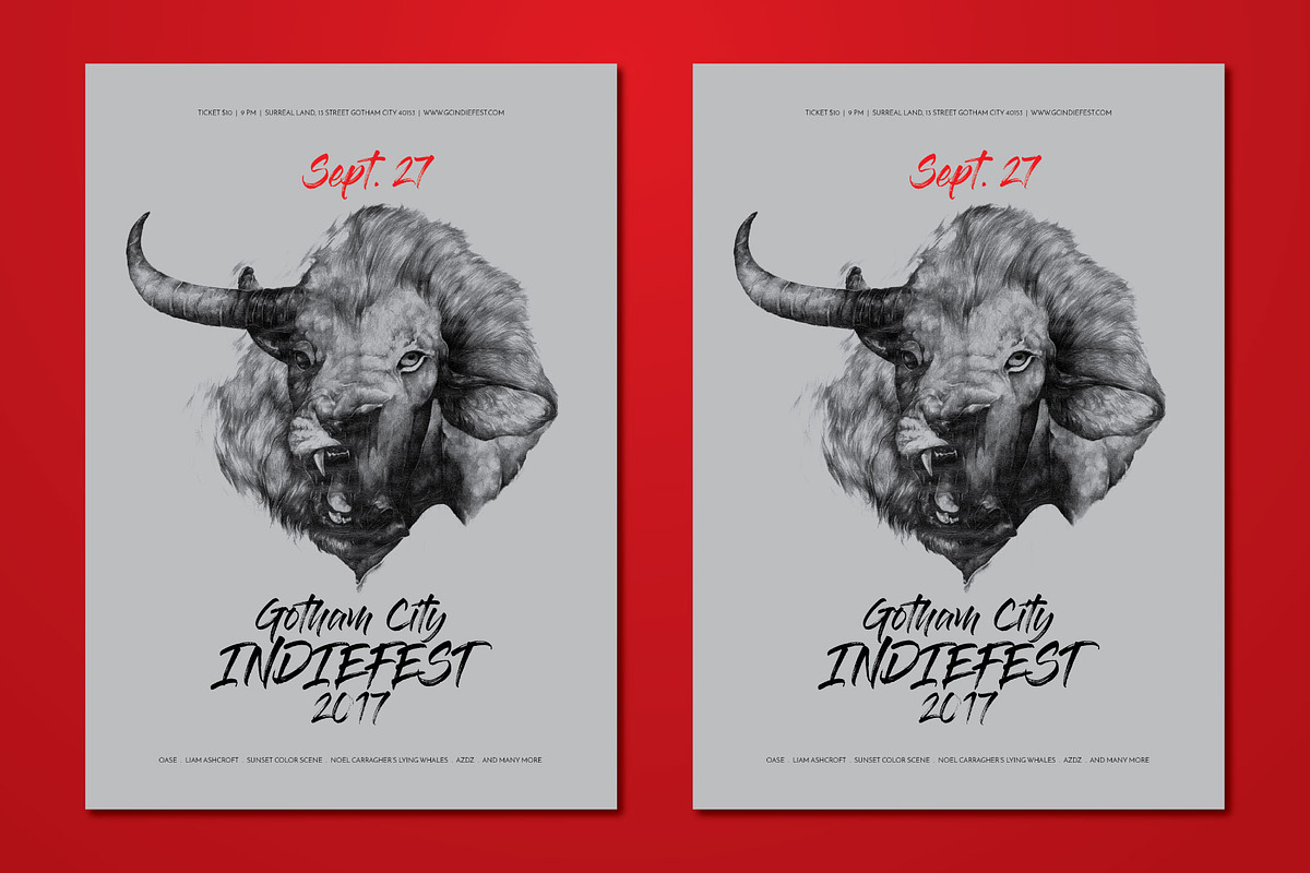 Hand Drawn Buffalo Lion Flyer, a Flyer Template by ashenterprise (Photo 2 of 3)