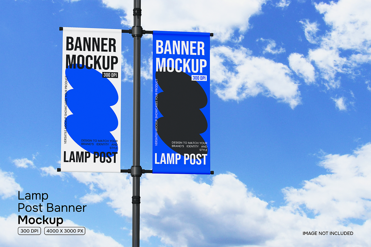 Lamp Post Banner Mockup, an Advertising Mockup by Permadi Creative