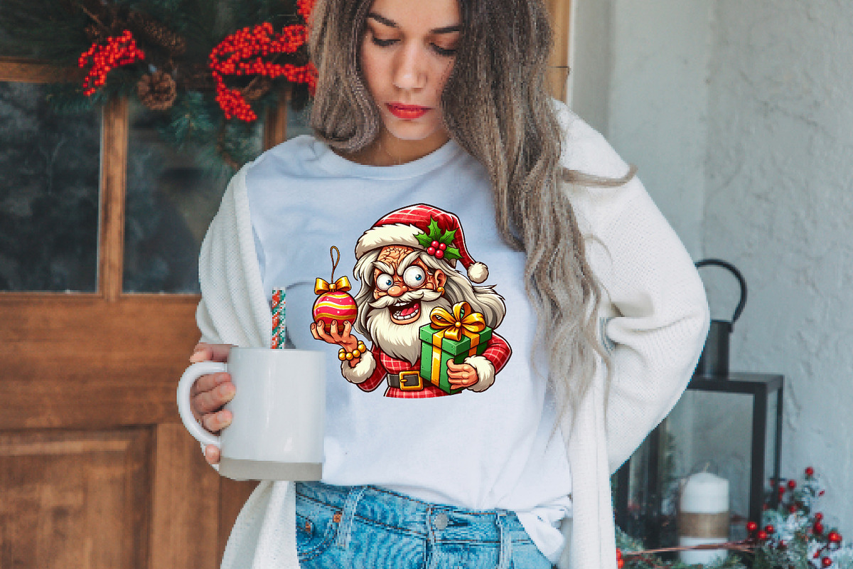 Christmas Crazy Santa Claus PNG, a Seasonal Illustration by Craft Nest (Photo 2 of 7)