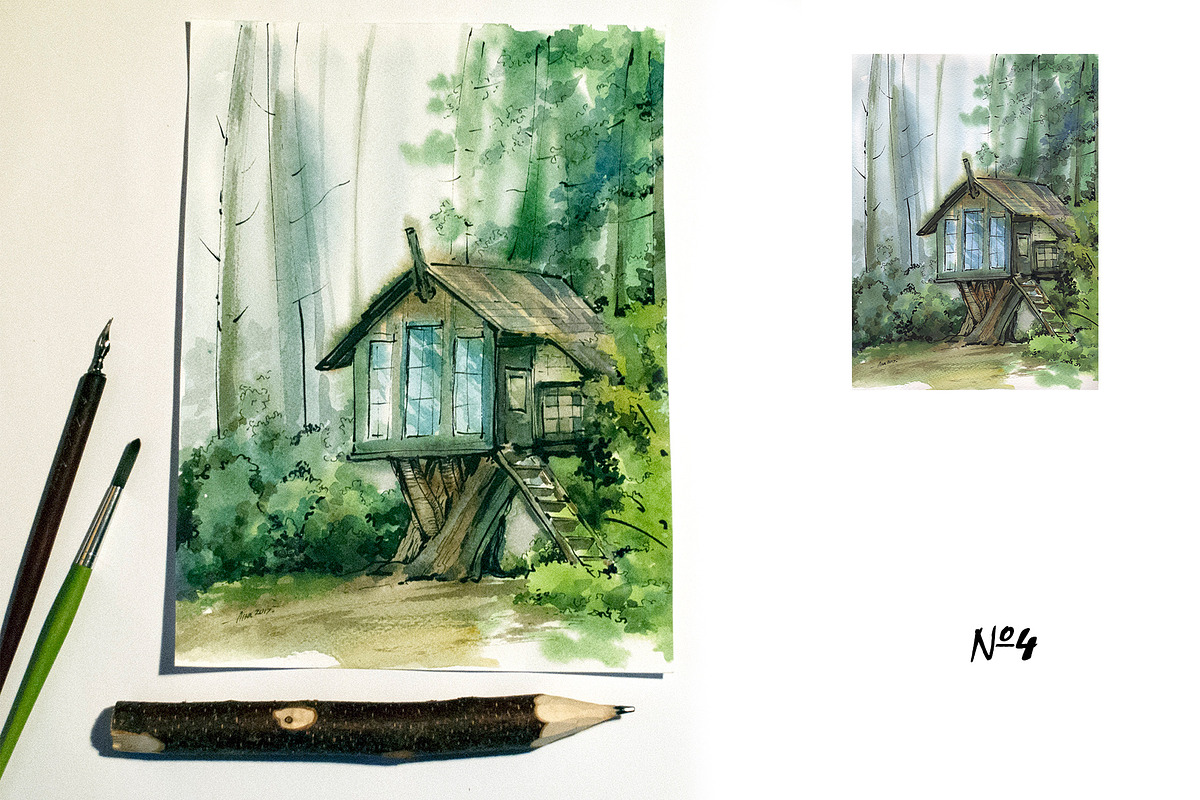 Houses in the nature, a Decorative Illustration by Ana Capree (Photo 4 of 7)