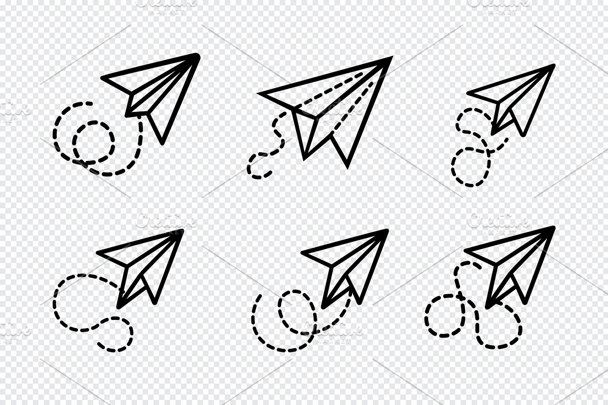 Paper airplanes flying icon, an Outline Icon by Toufiqul