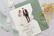 Bride & Groom Wedding Invitation, an Invitation Template by BlueRobinDesignShop (Thumbnail 2 of 6)