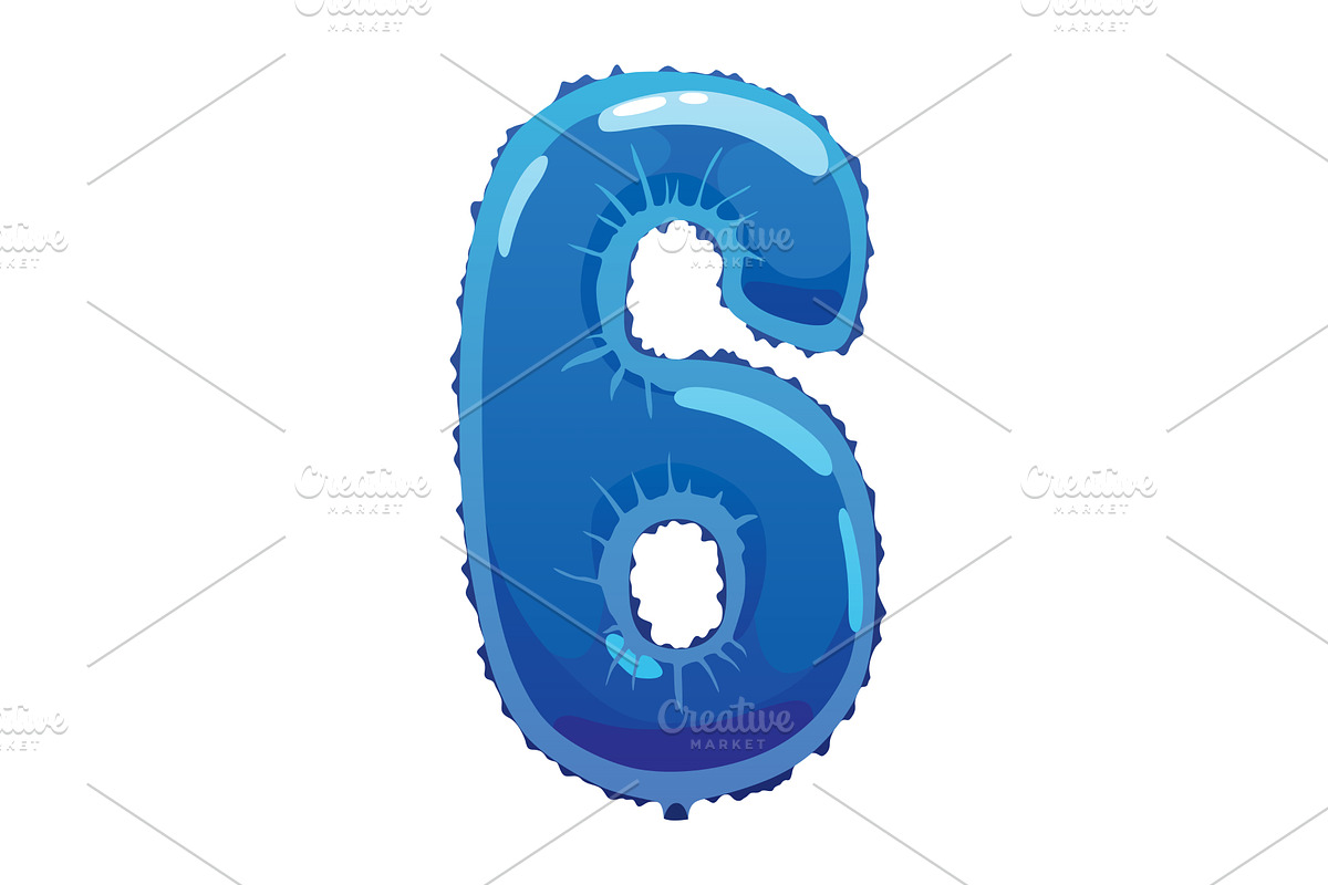 Helium blue balloons number, an Object Illustration by Things for designers