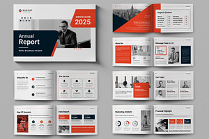 Annual Report Template Landscape, a Brochure Template by ContestDesign