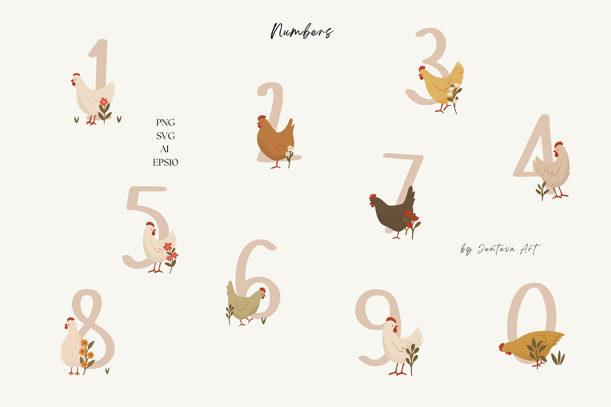 Cute Chickens & Florals Nursery Art, an Animal Illustration by Jenteva Art (Photo 11 of 16)