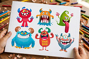 Popcorn Prowlers - 6 Cute Monsters, a Decorative Illustration by D R A W K M A N (Thumbnail 2 of 6)