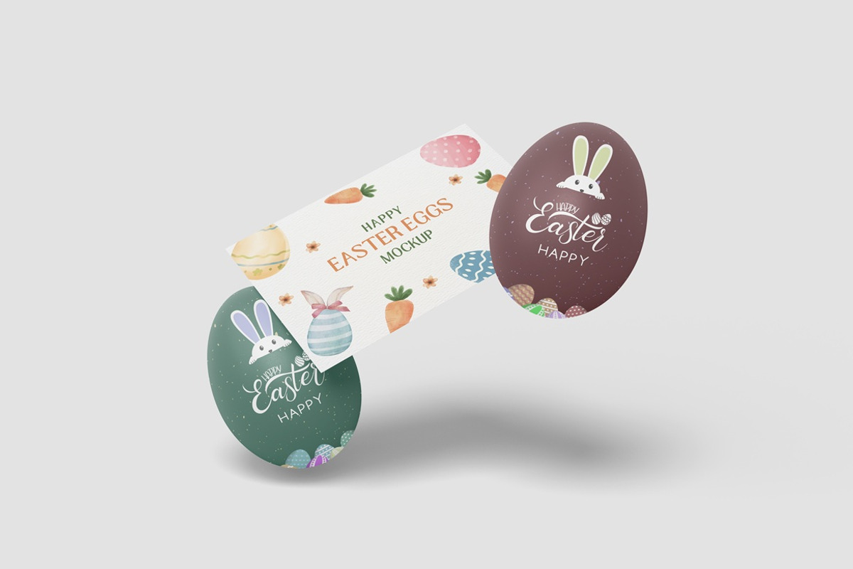 Easter Eggs and Postcard Mockup, an Advertising Mockup by Graphic Deal (Photo 6 of 10)