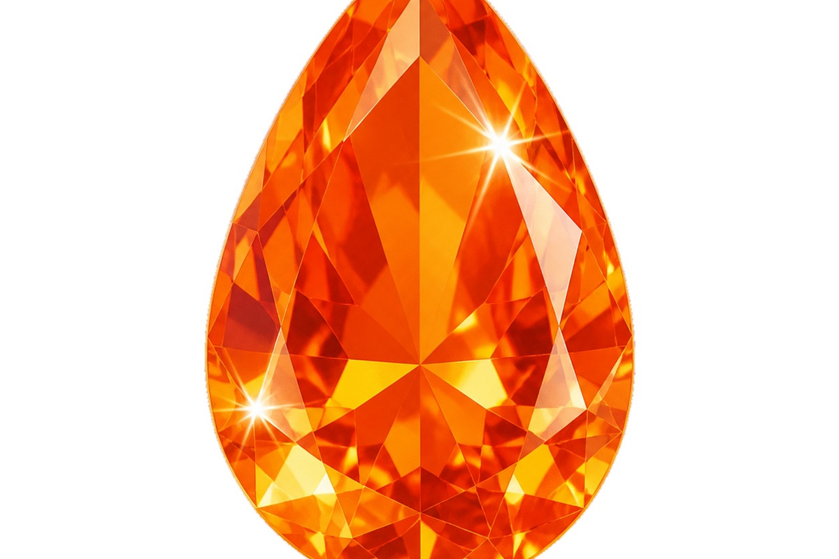 Pear shaped orange faceted gemstone, an Object Illustration by ZinetroN (Photo 2 of 3)