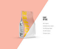 Zip Coffee Pouch Half-Side Mockup