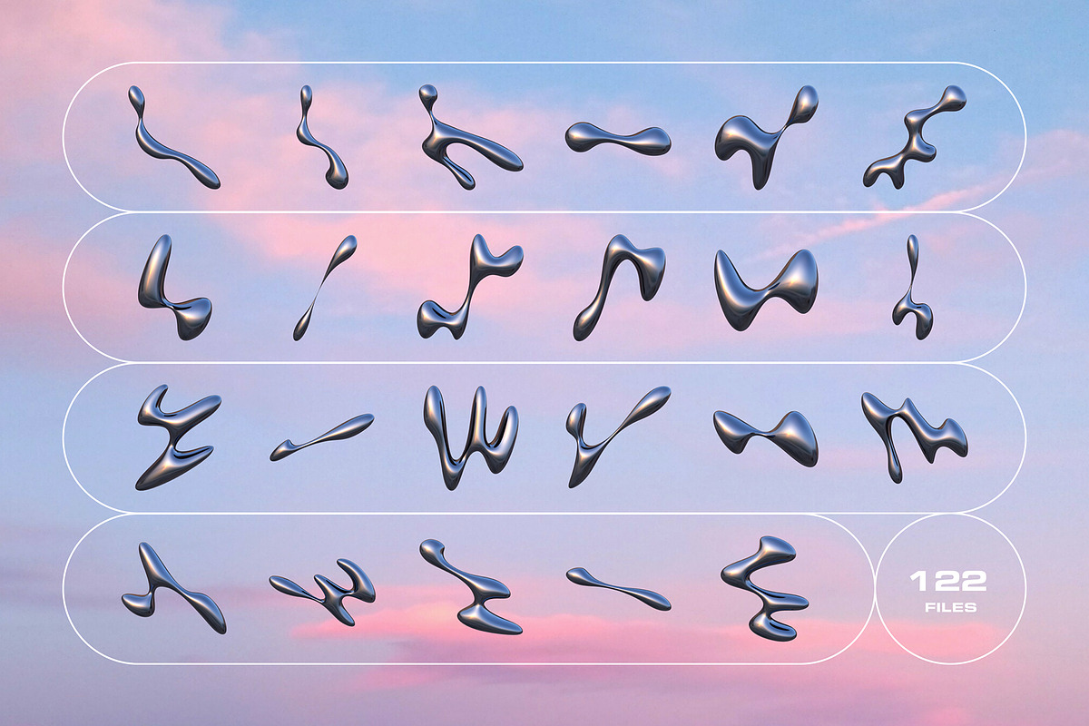 3D Liquid Metal - 122 illustrations, an Object Graphic by assetpro.design (Photo 9 of 10)
